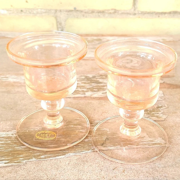 Pink Munro Depression Glass Candle Holders - Picture 4 of 6